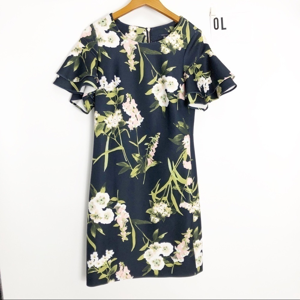 Tommy Hilfiger floral flutter sleeve dress 10
